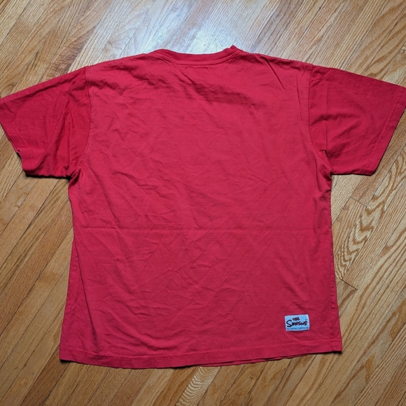 Vintage Simpsons Shirt Large Red Men's unisex retro - Picture 9 of 13